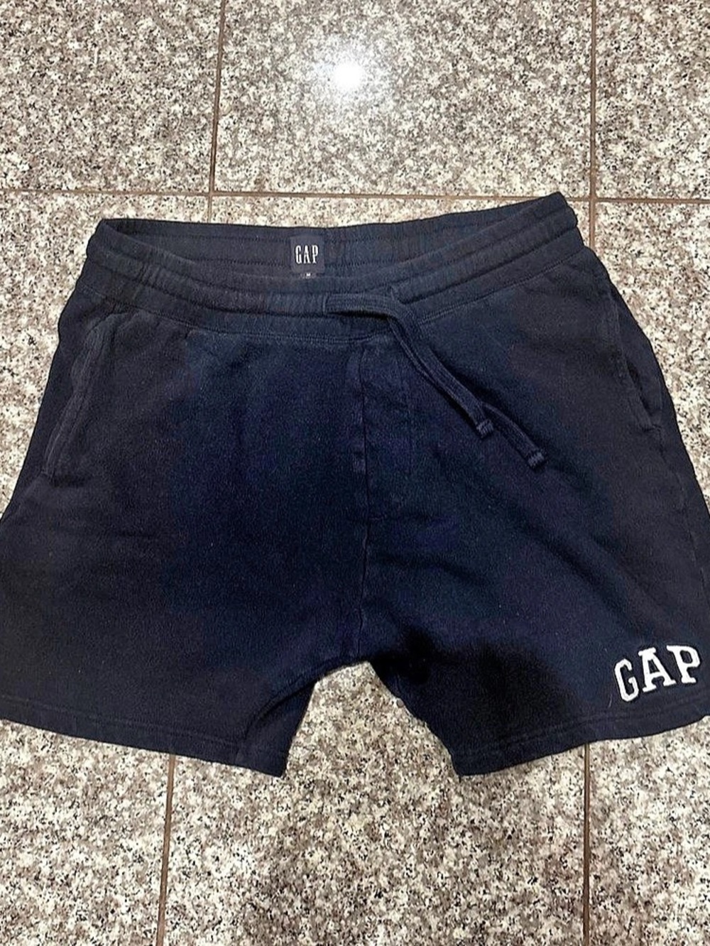 Gap Logo Fleece Sweat Shorts Black Athletic Size Medium